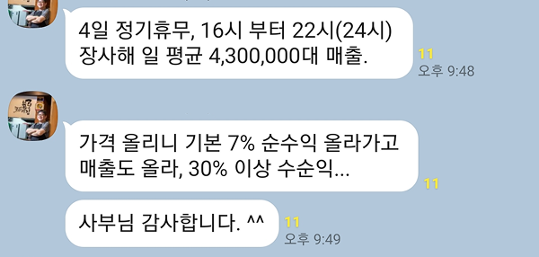 가격을 올리니 매출과 순수익이 올랐습니다
